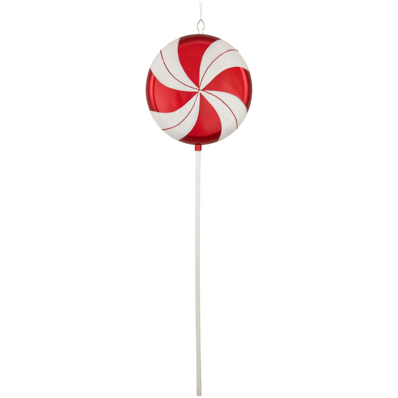 Northlight 42&#x22; Red Pinwheel Lollipop with Iridescent Glitter Shatterproof Commercial Christmas Ornament